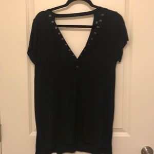 American Eagle Soft + Sexy Button V neck